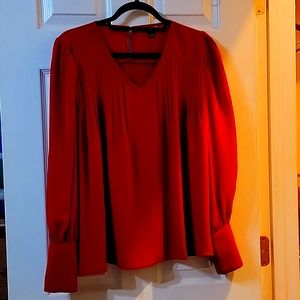 Red Ann Taylor blouse large